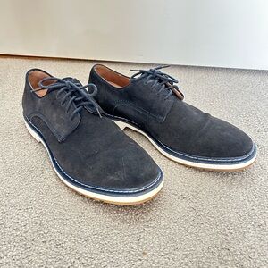 Men's Navy Suede Derby Shoes